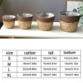【Miga Plaza】2 In 1 Basket Flower Pot Natural Seagrass Indoor Planter Storage Basket Flower Pot With Waterproof Liner Flower Pots Cover Storage Basket Plant Woven Basket Planter Straw Flower Pot. 