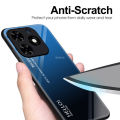 Quiberk for Tecno Spark Go 2024 / Spark 20C / Spark 20 Tempered Glass Hard Case Gradient Color Back + Soft Frame Shockproof Phone Cover. 