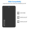 2.5inch USB 3.0 SATA Hd Box HDD Drive External HDD Enclosure black Case Tool Free 5 Gbps Support UASP for SSD/ 2TB Hard Disk. 