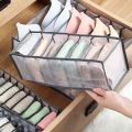 Clothes and pants storage artifact division home jeans storage bag drawer wardrobe divider box mesh transparent box. 