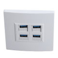 4 Port Outlet Wall Plate Ethernet Wall Plate Compatibility for Office. 