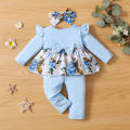 3Pcs Baby Girl Clothes Set Baby Clothes Toddler Girl Outfits Baby Bodysuit + Pants Infant New Born Baby Clothing 3 6 12 Months. 