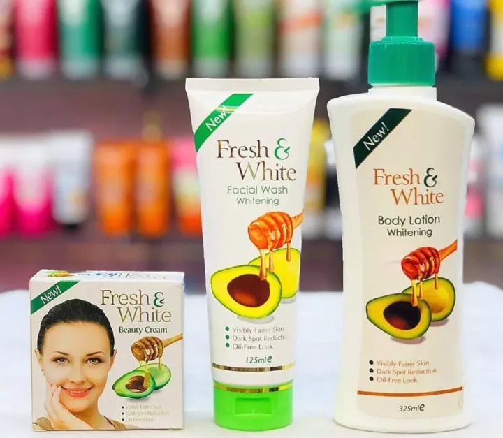 Fresh & White cream, wash, lotion pack ( 3 pieces)