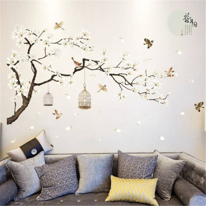 187x128 cm Large Size Tree Wall Stickers Birds Flower Home Decor Wallpapers for Living Room Bedroom DIY Rooms Decoration