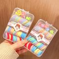 Hair Elastic Small Hair Rubber Bands Kid Girls Hair Ties Cotton Strechaeable Tiny Ponytail Holders For Baby kid Girls Hair Accessories Set (Set of 73 Pcs, With Box, Specially For Baby Girls) - Pack of 1. 