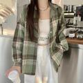 Red Plaid Shirt for Women Teen-girl Button Down Long Sleeve Collared Check Shirt Jacket Casual Fall Winter Christmas Outfit. 
