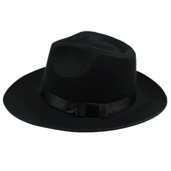 Unisex%20Men%20Women%20Hats%20Caps%20Panama%20Fedora%20Trilby%20Straight%20Wide%20Brim%20Hard%20Felt%20Black%20-%20Image%202