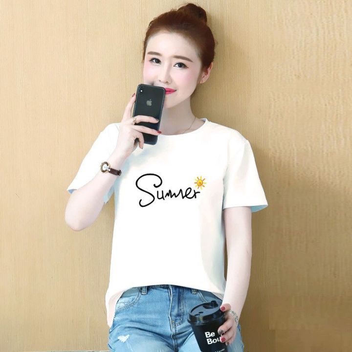 Summer%20Korean%20Style%20Letter%20White%20Short%20SleeveTShirt%20Female%20Student%20All-Matching%20Loose%20Half-Sleeved%20T-shirt%20Young%20Girls%20Girlfriends%20Top%20Clothes%20-%20Image%205