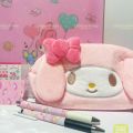 Cute My Melody Plush Bag Anime Sanrio Melody Pink Stationery Storage Bag Cartoon Kawaii Pencil Case Girl School Birthday Gifts. 