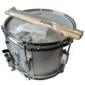 10'' 12'' 14'' Silver/ Maroon Maxtone Taiwan Professional Side Drum for Students, Beginner Drum Set with Drumsticks, Drum Strap, 10.5'' X 6.25'' Grey colour side drum for western band. 