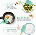 12 Pcs Silicone Cooking Utensils Kitchen Utensil Set - Heat Resistant Non-Toxic BPA Free Spatula Set with Turner Tongs,Spoon,Brush,Whisk-Wooden Handles Kitchen Gadgets Tools Set for Nonstick Cookware. 