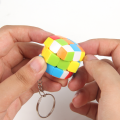 New Third-order color mini Rubik' cube keychain 3.0CM pendant educational toy. 