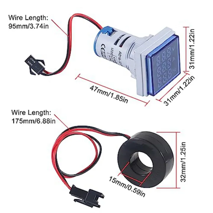 2Piece%20Digital%203In1%2022mm%20Voltmeter%20Ammeter%20Hz%20Meter%20Current%20Frequency%20Indicator%20AC%2060-500V%20-%20Image%202