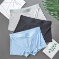 Men's Ice Silk Underwear Men's Summer Breathable Thin Traceless Mid Waist Boxers Graphene Sports Shorts. 