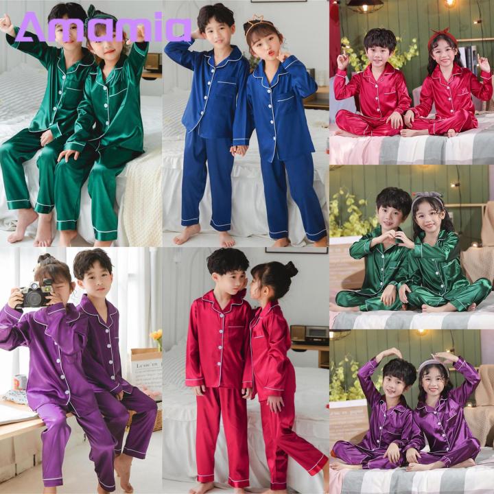Long-sleeve%20Pajama%20Set%20Kids%20Silk%20Pajama%20Set%20for%20Boys%20Girls%20Long%20Sleeve%20Top%20Pants%20Sleepwear%20Kit%203-14%20Years%20Southeast%20Asian%20Style%20Kids%20Pajama%20Set%20-%20Image%208