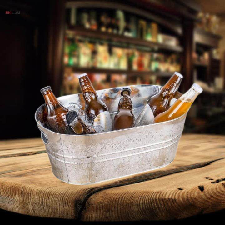Galvanized%20Oval%20Beverage%20Tub%20Ice%20Holder%20for%20Parties%20Tin%20Ice%20Bucket%20Beer%20Bucket%20for%20Cocktails%20Drinks%20-%20Image%205