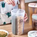 1pc 4Grids Plastic Kitchen Cereal Dispenser Storage Box Rotating Dry Food Rice Container Storage Case Flour Grain Storage Bottle Jar. 