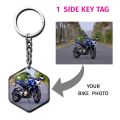 Bike photo key tag Birthday gift  Anniversary keychain gift for boyfriend / husband. 