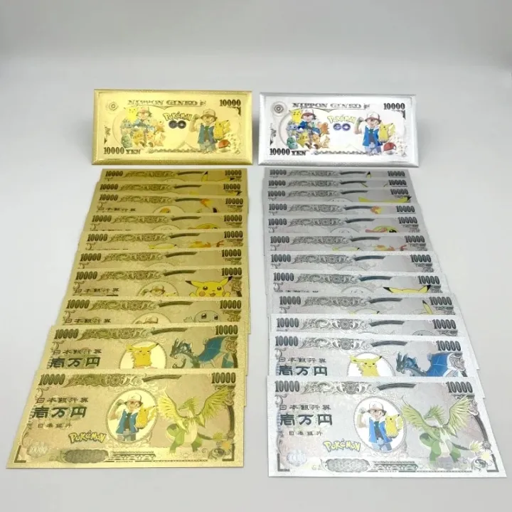 pokemon%20cards%20golden%201-12%20s%20Pokemon%20CARDS%20Pikachu%20Pokeball%20gold%20banknote%2010000%20Yen%20Gold%20plastic%20Banknote%20for%20classic%20childhood%20memory%20CollectionParty%20Games%20Crafts%20-%20Image%202