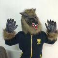 Halloween Wolf Head Hair Mask Werewolf Gloves Costume Party Cospaly Masquerade Scary Decor. 