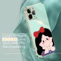 Luxury 6D Plating Soft Casing Silicone Square Frame Phone Case For Realme 8 5G Case Shiny Bling Back Cover Cartoon Cute Bow Girl Square Edge Pattern Design Soft Case + Free Lanyard. 