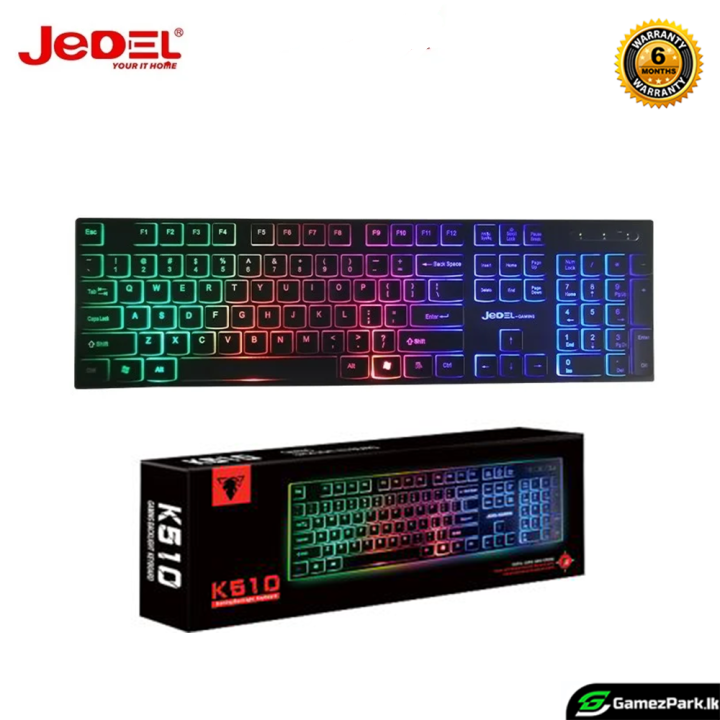 Original JEDEL K510 Ultra Smooth Keys RGB Wired Pro Gaming Keyboard ...