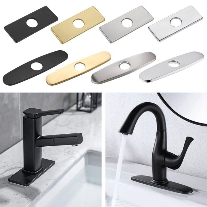 Stainless Steel Sink Base Decorative Panel Faucet Plate Hole Cover Faucet Deck Plate Tap Cover Deck Plate Bathroom Faucet Escutcheon Plate