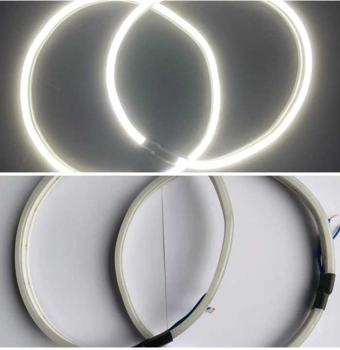 2 Pieces WHITE COLOR Three Wheel Head Light Ring LED Neon  Flexible Light.