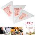 100 Pcs Pack Medium Size Disposable Piping Bag Icing Fondant Cake Cream Decorating Pastry Tip Tool. 
