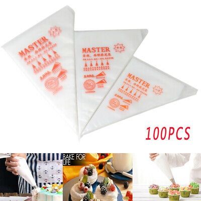 100 Pcs Pack Medium Size Disposable Piping Bag Icing Fondant Cake