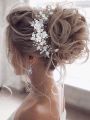 [HOT] 1Pc Flower Bride Wedding Hair Vine Pearl Bridal Hair Piece Leaf Hair Accessories Rhinestone Headband For Women And Girls. 