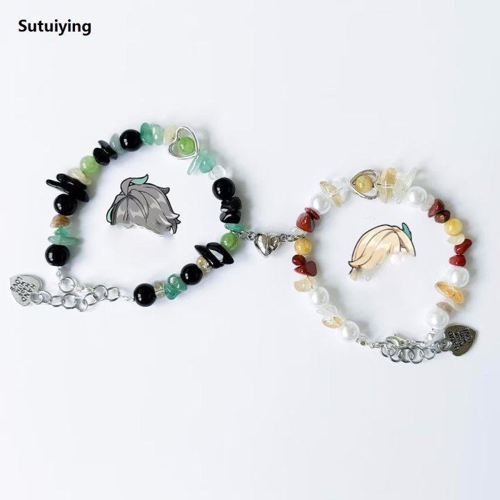 Sutuiying Original Handmade Alhaitham Kaveh inspired matching bracelets | Y2K Couple Friendship Bracelet | Genshin Impact