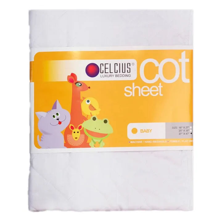 Celcius Baby Cot Sheet – White -25x35