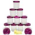 Kitchen Storage 350ML Bottles 12 pcs with Spoon / Clear Plastic Lids / Colurfull Kitchen. 
