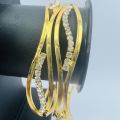 Hight Quality Fashion Gold Plated bangal ESH Lover waves shape bangel Stylish two Bangle With Stone For Women gift items for girls. 