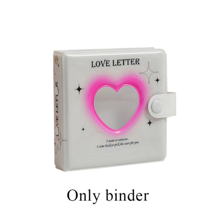 Photo Organizer Stationery Love Heart Photo Album Shell Cover & Inner Pages Binder Photocards Holder Large Capacity Simple Picture Albums Collection Kpop Card