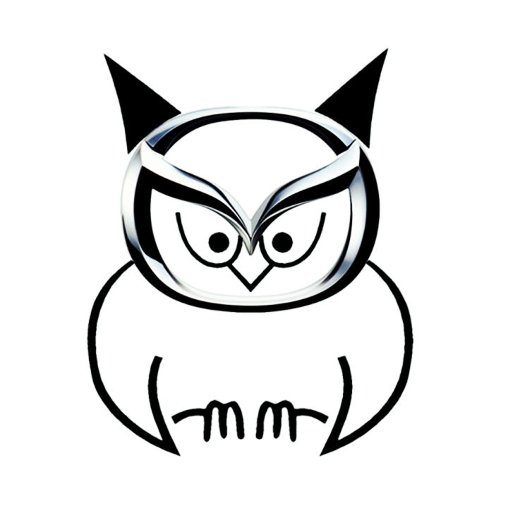 Car Owl Bird Funny Reflective Decoration For Mazda Logo 3/6 Axela Atenza Cx-30/4/5 Logo Auto Tuning Styling D30