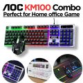 AOC KM100 RGB Wired Gaming Keyboard & RGB Mouse Combo Set Waterproof Keyboard Color Backlight for Computer PC. 