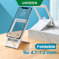 UGREEN Cell Phone Stand for Desk Adjustable Phone Holder Dock Compatible for iPhone 12 11 Pro Max XS XR 8 Plus 6 7 6S Smartphone, Samsung Galaxy Note20 S20 Ultra S10, Foldable and Portable. 