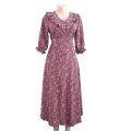 New Stylish Long Sleeves V Neck Rosa Bella Polka Printed Long Frocks for Women. 