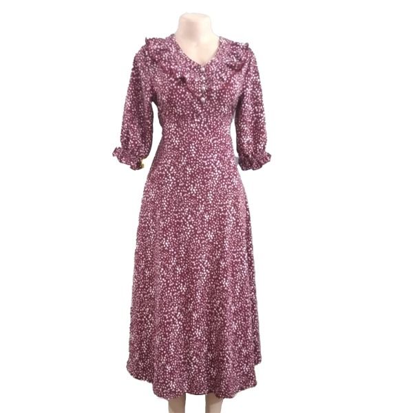 New%20Stylish%20Long%20Sleeves%20V%20Neck%20Rosa%20Bella%20Polka%20Printed%20Long%20Frocks%20for%20Women%20-%20Image%202