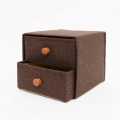 Wooden Handle Double Storage Box (Coffee). 