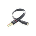 3.5mm TRRS Adapter 2 Male 1 Female mini 3.5mm Jack 4 pin Splitter Stereo Audio Microphone Flat Cable Socket to 2 3pin Connector Cologo. 