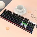 Metoo Gaming Mechanical Keyboard 87/104 Anti-ghosting Luminous Blue Red Black Switch Backlit LED wired Keyboard Russian sticker. 