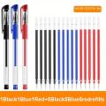 10/18pcs Gel Pen Set Black, Blue, and Red Ink - 0.5mm Ballpoint - Perfect for Back To School or School and Office Supplies. 