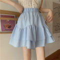 RuffleaWomen's Short Skirt Summer Thin Puffy High Waist Small Hem Skirt Student Design Sense Niche. 