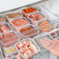 Refrigerator Frozen Meat Sub-Package Fresh-Keeping Box Freezer Kitchen Storage Sub-Grid Preparation Food-Grade Sealed Boxes. 