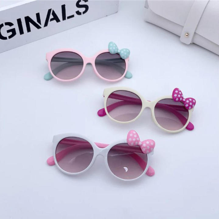 Shiny Kids Sunglasses Protective Gradient Bowknot Children Eyewear UV400 Protection Bow-tie glasses for Sun Protection Outdoor Wear Child Accessories Beach Accessory Stylish Eyewear