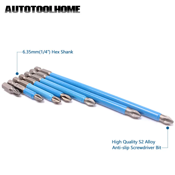 %E3%80%90TrendGlobe%E3%80%91AUTOTOOLHOME%201/4"%20Hex%207PCS%20PH2%20Anti%20Slip%20Electric%20Screwdriver%20Bit%20Set%20Single%20Side%20Tips%2025mm%2050mm%2065mm%2070mm%2090mm%20127mm%20150mm%20-%20Image%203
