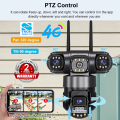 4G Triple Lens 6Mp CCTV Camera with Two Way Audio Night Vision Color (code:1027B). 